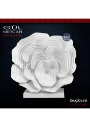 Gül Mercan Biblo Heykeli (17x17 cm) Ham Polyester - Tual Hobi Sanat