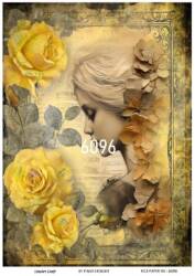 Gül ve Kadın Desenli Pirinç Dekopaj Model : 6096 - Line Art