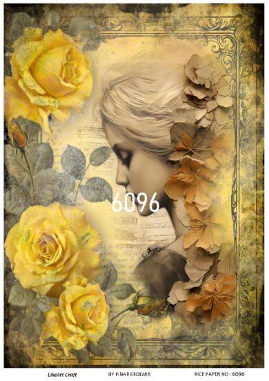 Gül ve Kadın Desenli Pirinç Dekopaj Model : 6096 - 1