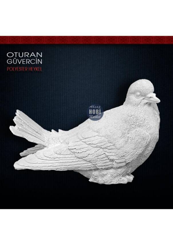 Güvercin Biblo Oturan (20x12 cm) Ham Polyester - 2