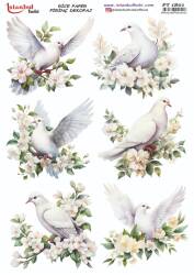 Güvercin Çiçek Desenli Pirinç Dekopaj Model : PT 1801 - Tual Hobi Craft İst