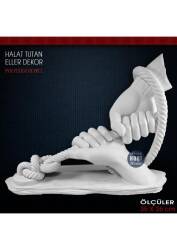 Halat Tutan Eller Heykeli (35x26 cm) Ham Polyester Dekor - Tual Hobi Sanat (1)