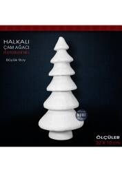 Halkalı Çam Ağacı Biblo Büyük (22x10 cm) Ham Polyester - Tual Hobi Sanat
