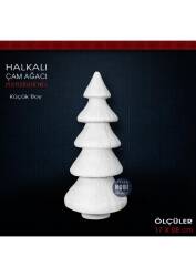 Halkalı Çam Ağacı Biblo Küçük (17x8 cm) Ham Polyester - Tual Hobi Sanat