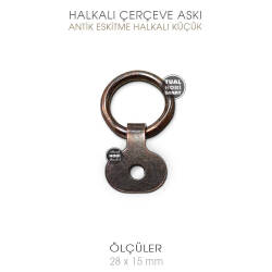 Halkalı Çerçeve Askısı Küçük (28x15 mm) Antik Eskitme - Tual Hobi Sanat