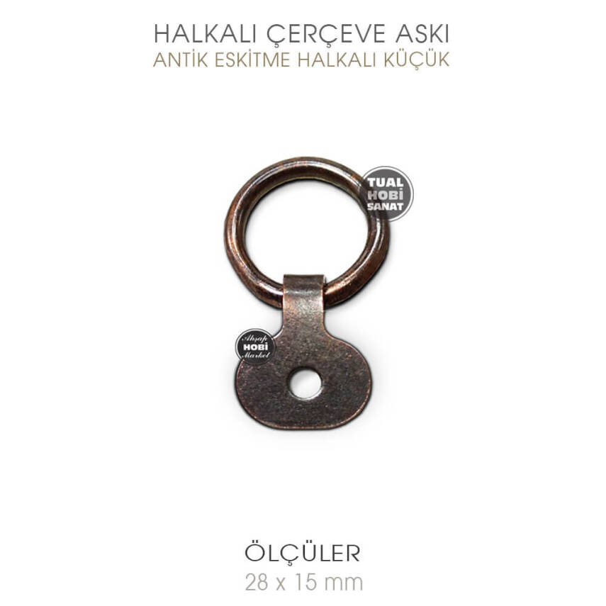Halkalı Çerçeve Askısı Küçük (28x15 mm) Antik Eskitme - 1