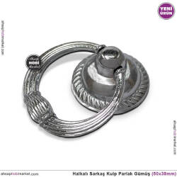 Halkalı Sarkaç Kulp (50x38mm) Parlak Gümüş - Tual Hobi Sanat