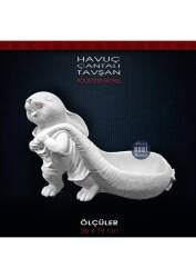 Havuç Çantalı Tavşan Biblo (26x19cm) Ham Polyester - Tual Hobi Sanat