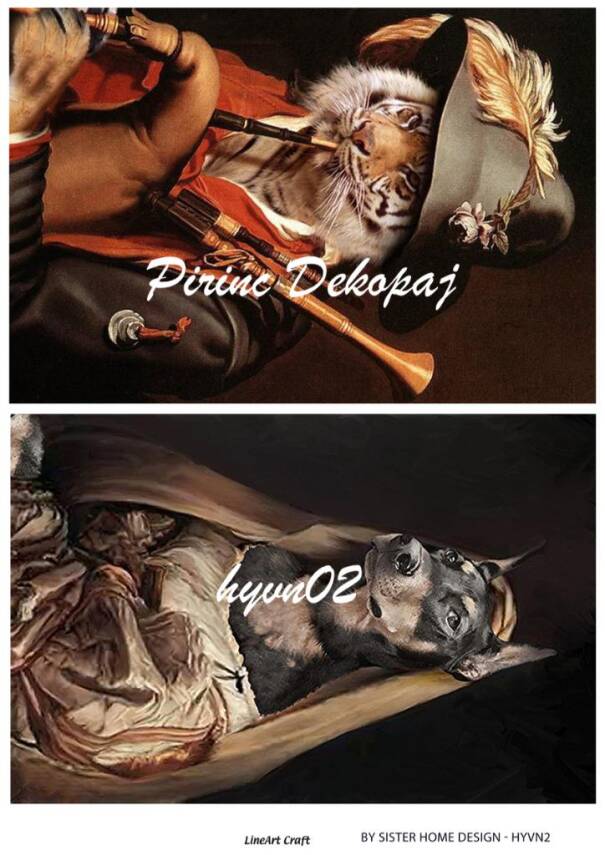 Hayvan Portresi Temalı Pirinç Dekopaj Model : HYVN02 - 1