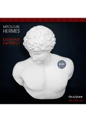 Hermes Büstü Antik Duvar Heykeli (34x30 cm) Ham Polyester - Tual Hobi Sanat