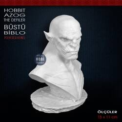 Hobbit Lord Azog The Defiler Büstü (15x11 cm) Ham Polyester - Tual Hobi Sanat (1)