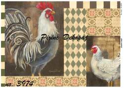 Horoz Desenli Pirinç Dekopaj Model : 3974 - Line Art