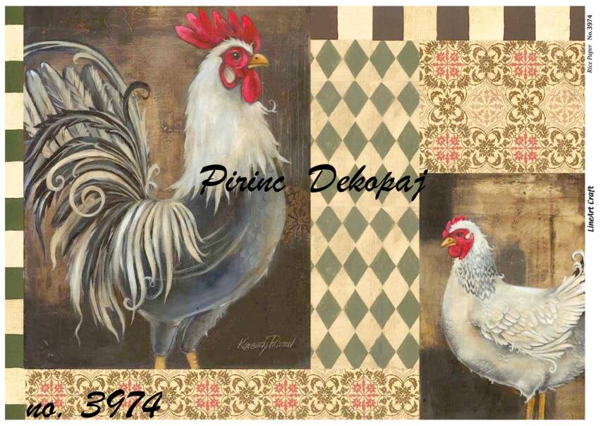 Horoz Desenli Pirinç Dekopaj Model : 3974 - 1