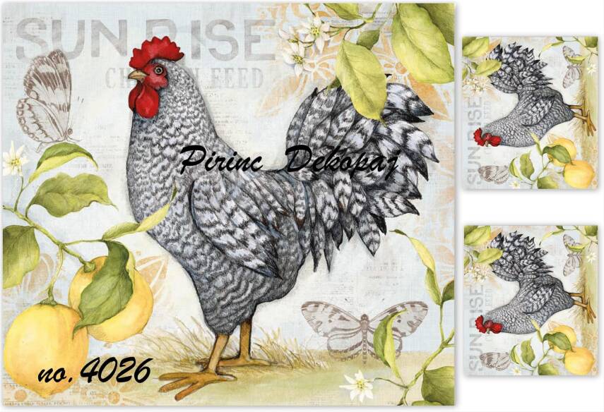 Horoz Desenli Pirinç Dekopaj Model : 4026 - 1