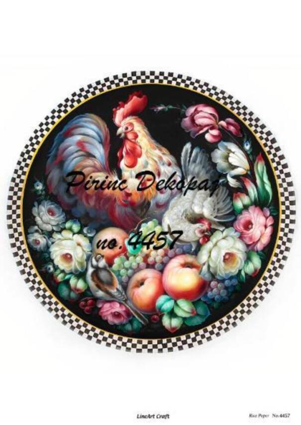 Horoz Desenli Pirinç Dekopaj Model : 4457 - 1
