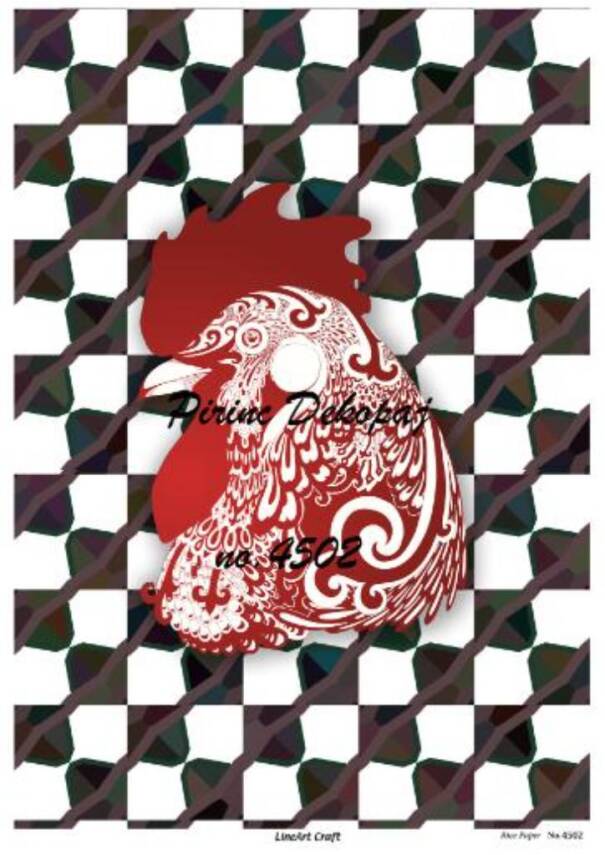 Horoz Desenli Pirinç Dekopaj Model : 4502 - 1