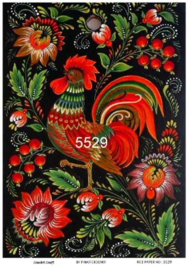 Horoz Desenli Pirinç Dekopaj Model : 5529 - 1