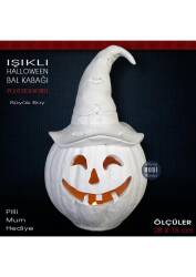 Işıklı Bal Kabağı Biblo Heykeli (28x16 cm) Ham Polyester Halloween - Tual Hobi Sanat