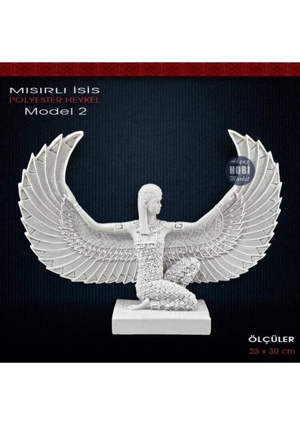 İsis Heykel Biblo Oturan Büyük Model 2 (23x30cm) Ham Polyester - 1