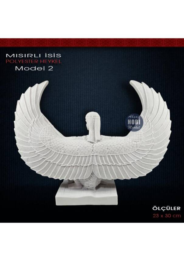 İsis Heykel Biblo Oturan Büyük Model 2 (23x30cm) Ham Polyester - 2