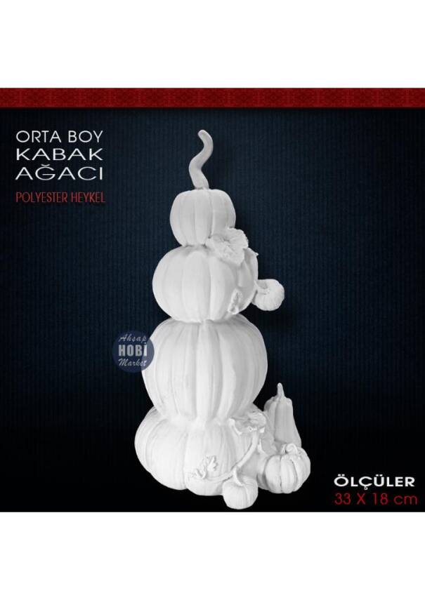 Kabak Ağacı Heykeli Orta Boy (33x18 cm) Ham Polyester - 1