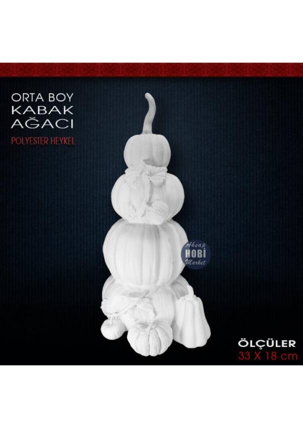 Kabak Ağacı Heykeli Orta Boy (33x18 cm) Ham Polyester - 2