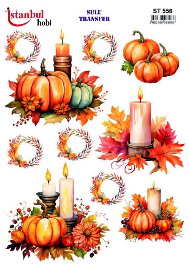 Kabak Desenli Sulu Transfer Kağıdı STI-556 - 1