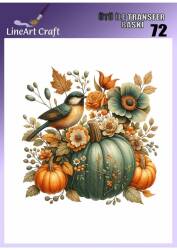 Kabak ve Kuş Desenli Kumaş Transfer Kağıdı LNT-K072 (20x20 cm) - Line Art