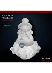 Kabaklı Mumluk Skulent Saksi Model 2 (12x12 cm) Ham Polyester - Tual Hobi Sanat