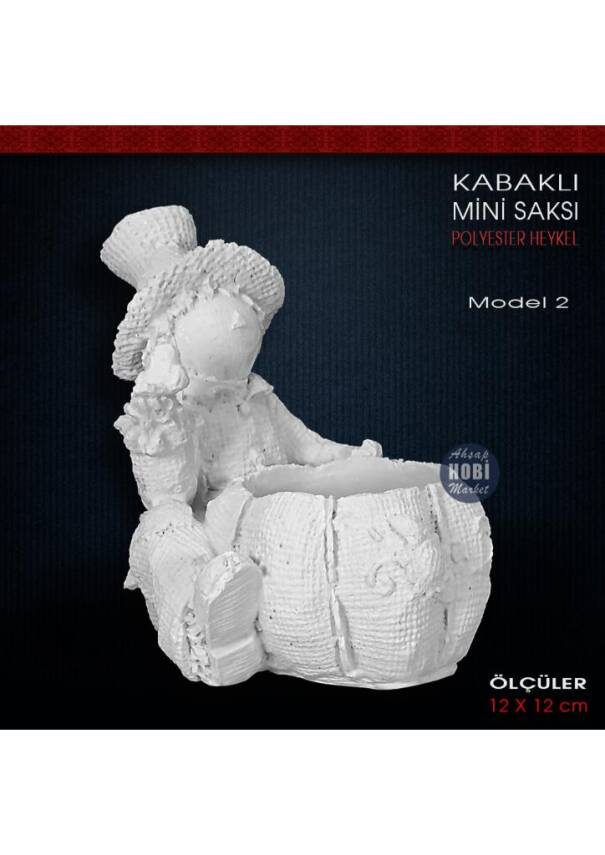 Kabaklı Mumluk Skulent Saksi Model 2 (12x12 cm) Ham Polyester - 2