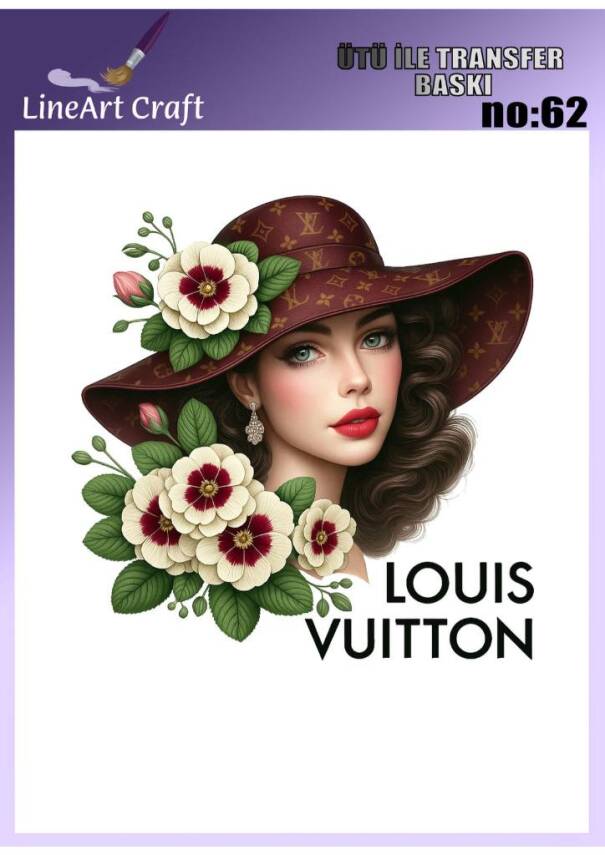 Kadın Desenli Kumaş Transfer Kağıdı LNT-K062 (20x20 cm) - 1