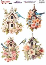 Kuş Desenli Sulu Transfer Kağıdı STI-091 - Tual Hobi Craft Ist