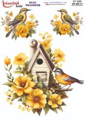 Kuş Desenli Sulu Transfer Kağıdı STI- 096 - Tual Hobi Craft Ist