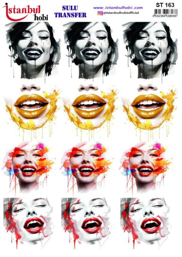 Kadın Desenli Sulu Transfer Kağıdı STI-163 - 1