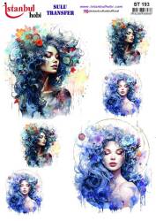 Kadın Desenli Sulu Transfer Kağıdı STI-193 - Tual Hobi Craft Ist