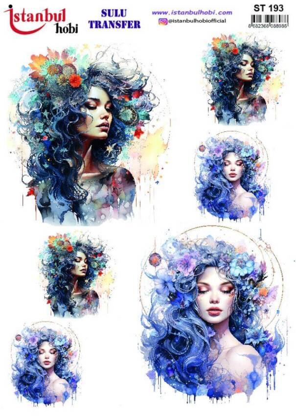 Kadın Desenli Sulu Transfer Kağıdı STI-193 - 1