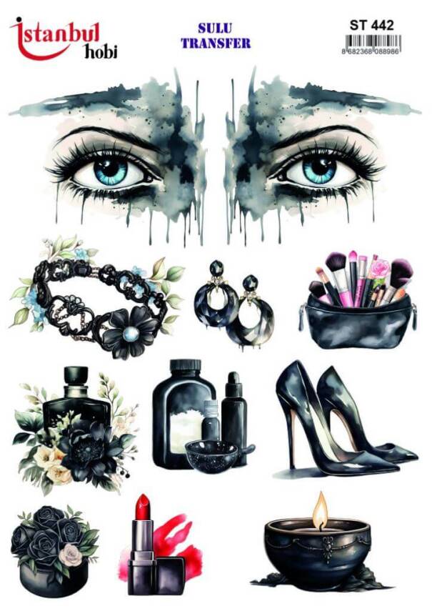 Kadın Desenli Sulu Transfer Kağıdı STI-442 - 1