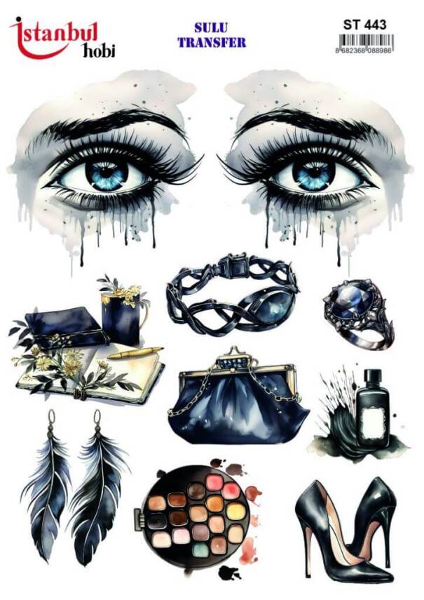 Kadın Desenli Sulu Transfer Kağıdı STI-443 - 1