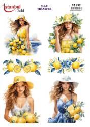 Kadın Desenli Sulu Transfer Kağıdı STI-792 - Tual Hobi Craft Ist