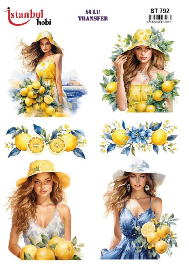 Kadın Desenli Sulu Transfer Kağıdı STI-792 - 1