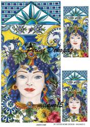 Kadın Figürlü Baci Milano Pirinç Dekopaj Model : Milano15 - Line Art