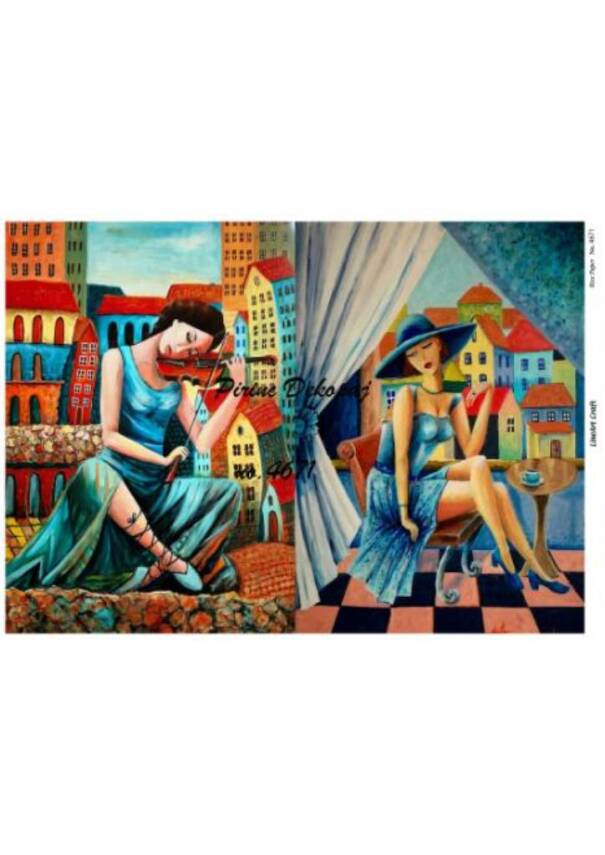 Kadın Figürlü Pirinç Dekopaj Model : 4671 - 1