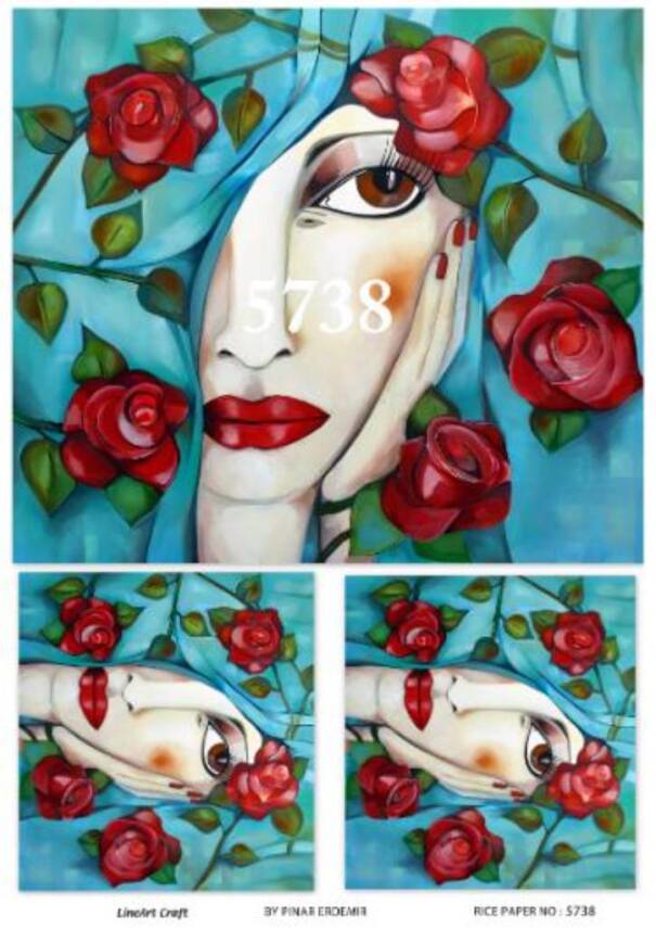 Kadın Figürlü Pirinç Dekopaj Model : 5738 - 1