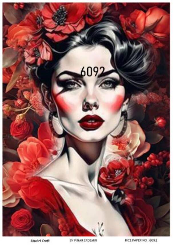 Kadın Figürlü Pirinç Dekopaj Model : 6092 - 1