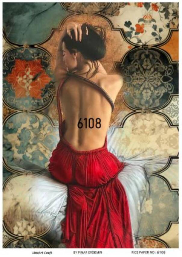 Kadın Figürlü Pirinç Dekopaj Model : 6108 - 1