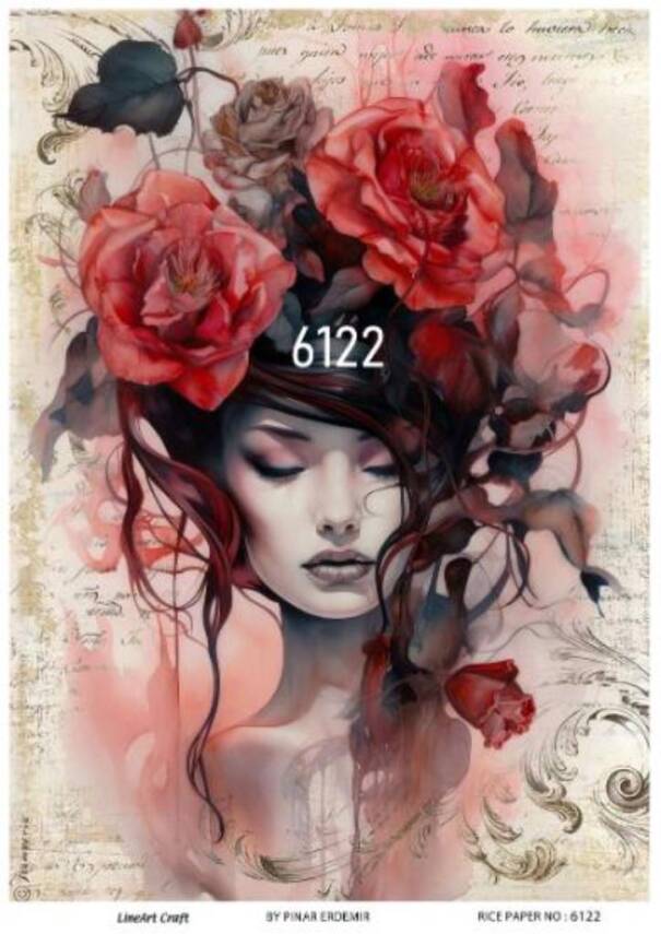 Kadın Figürlü Pirinç Dekopaj Model : 6122 - 1