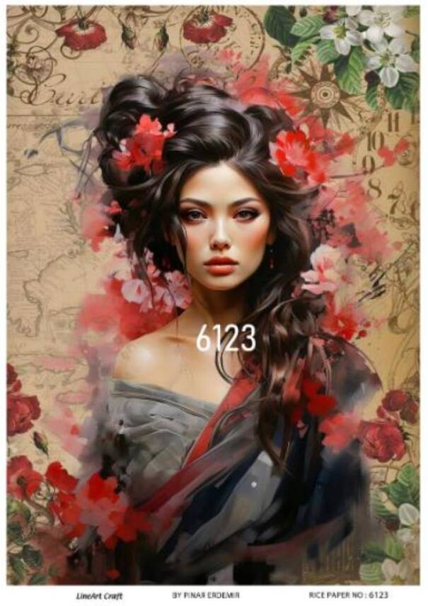 Kadın Figürlü Pirinç Dekopaj Model : 6123 - 1