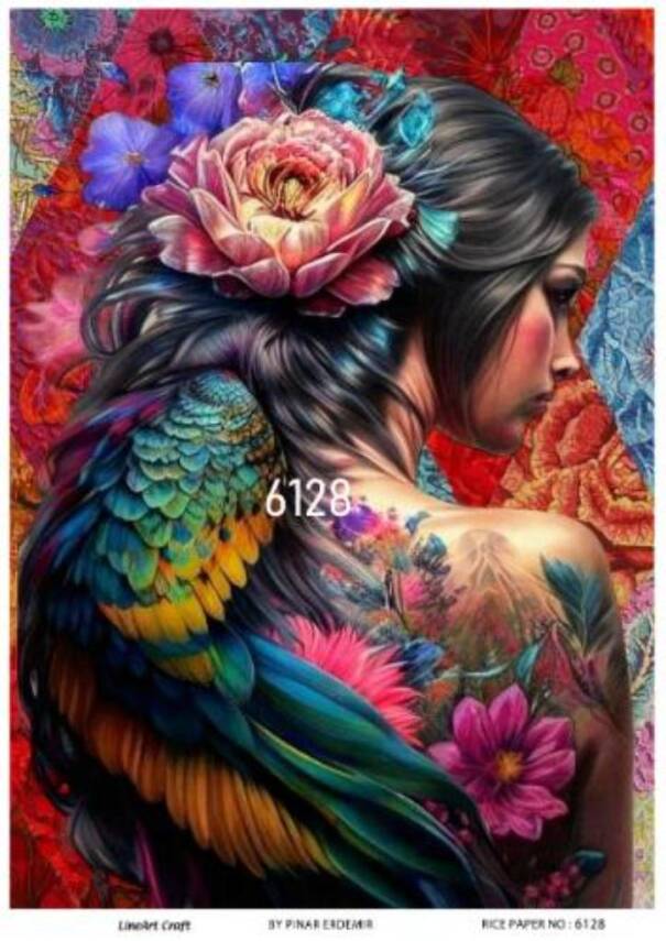 Kadın Figürlü Pirinç Dekopaj Model : 6128 - 1