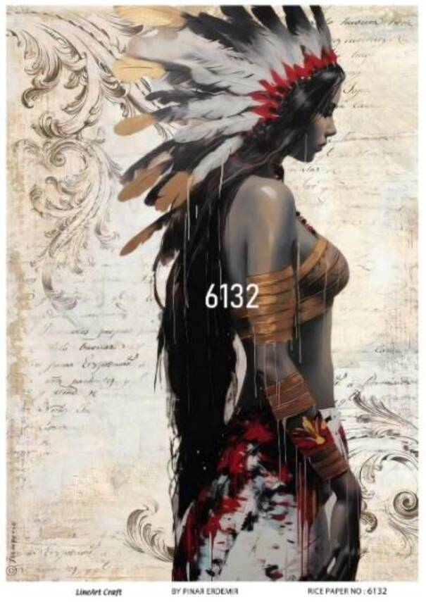 Kadın Figürlü Pirinç Dekopaj Model : 6132 - 1