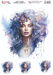 Kadın Figürlü Pirinç Dekopaj Model : PT 1676 - Tual Hobi Craft İst